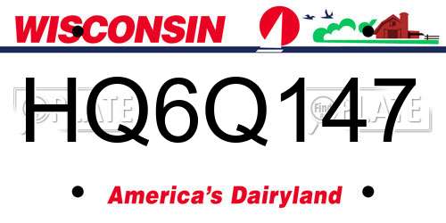 HQ6Q147 Wisconsin License Plate