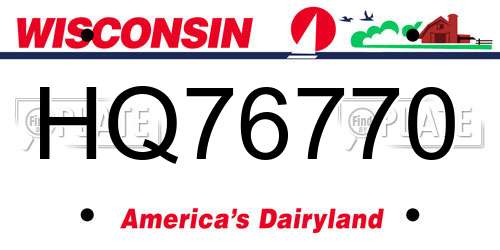 HQ76770 Wisconsin License Plate