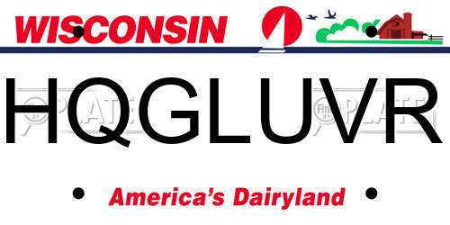 HQGLUVR Wisconsin License Plate