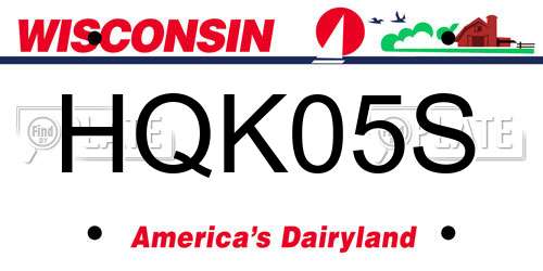 HQK05S Wisconsin License Plate