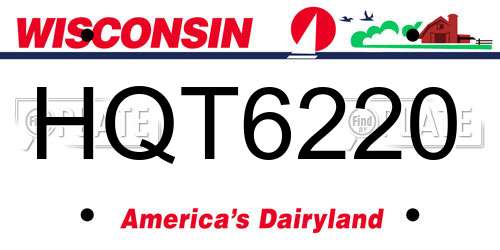 HQT6220 Wisconsin License Plate