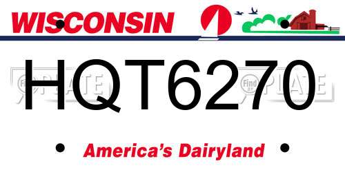HQT6270 Wisconsin License Plate