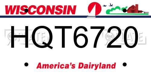 HQT6720 Wisconsin License Plate