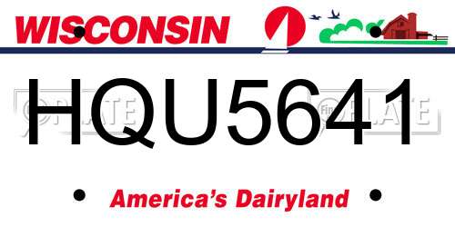 HQU5641 Wisconsin License Plate