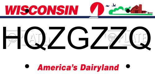 HQZGZZQ Wisconsin License Plate