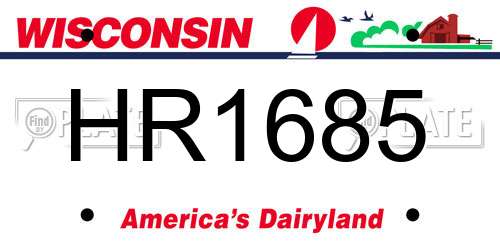 HR1685 Wisconsin License Plate