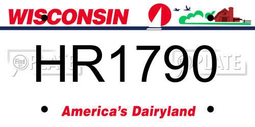 HR1790 Wisconsin License Plate