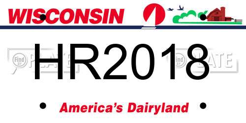 HR2018 Wisconsin License Plate