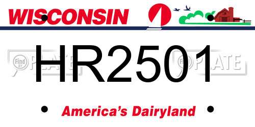 HR2501 Wisconsin License Plate