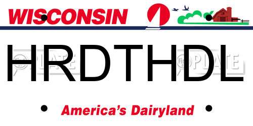 HRDTHDL Wisconsin License Plate