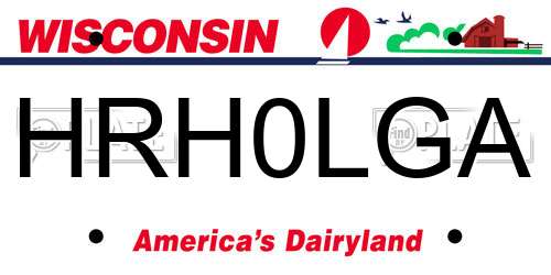 HRH0LGA Wisconsin License Plate