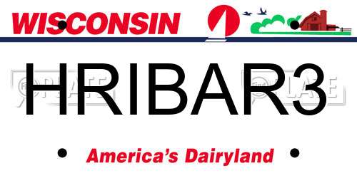 HRIBAR3 Wisconsin License Plate