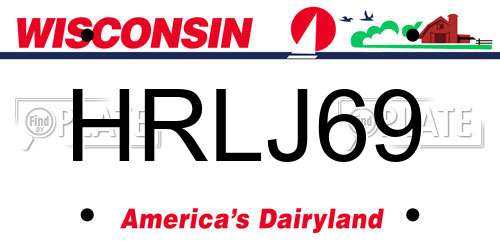HRLJ69 Wisconsin License Plate