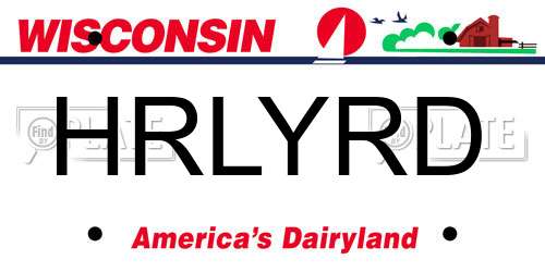 HRLYRD Wisconsin License Plate