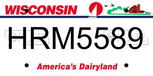 HRM5589 Wisconsin License Plate