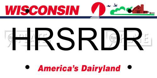 HRSRDR Wisconsin License Plate