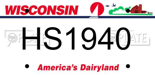 HS1940 Wisconsin License Plate
