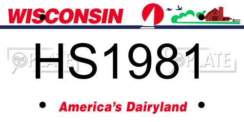 HS1981 Wisconsin License Plate