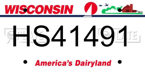 HS41491 Wisconsin License Plate