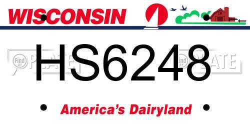 HS6248 Wisconsin License Plate