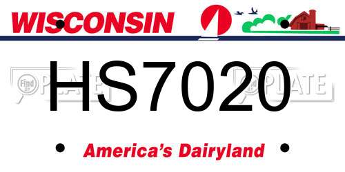 HS7020 Wisconsin License Plate