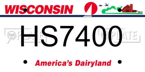 HS7400 Wisconsin License Plate