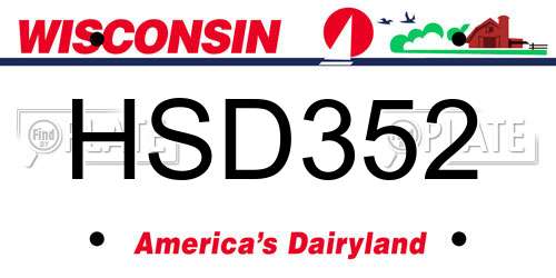 HSD352 Wisconsin License Plate