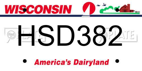 HSD382 Wisconsin License Plate