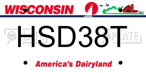 HSD38T Wisconsin License Plate