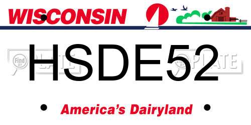 HSDE52 Wisconsin License Plate
