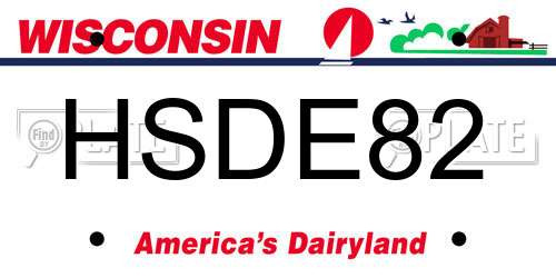 HSDE82 Wisconsin License Plate