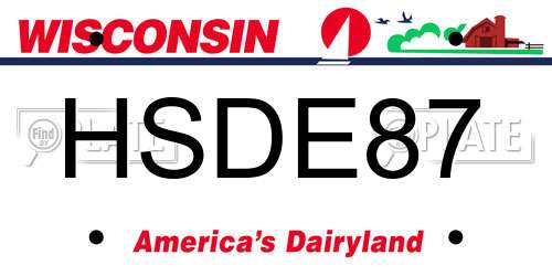 HSDE87 Wisconsin License Plate