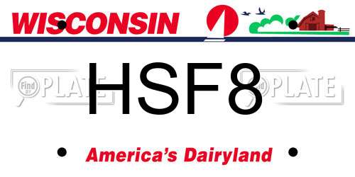 HSF8 Wisconsin License Plate