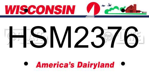 HSM2376 Wisconsin License Plate