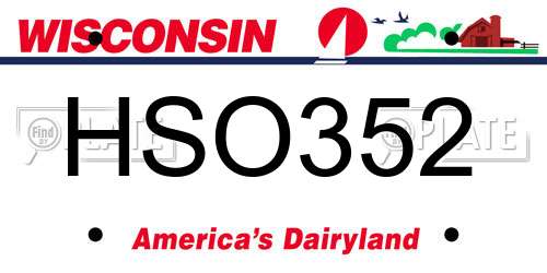 HSO352 Wisconsin License Plate