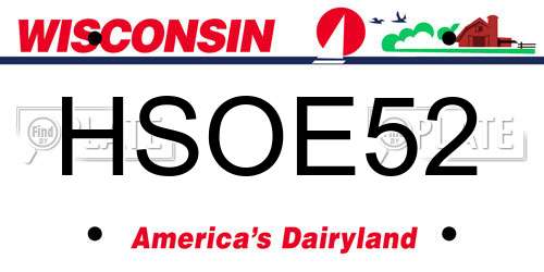 HSOE52 Wisconsin License Plate