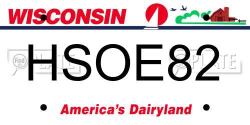 HSOE82 Wisconsin License Plate