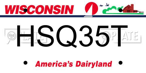 HSQ35T Wisconsin License Plate