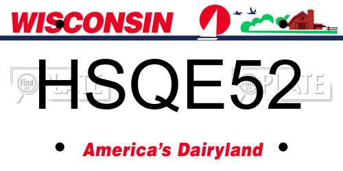 HSQE52 Wisconsin License Plate