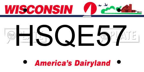 HSQE57 Wisconsin License Plate