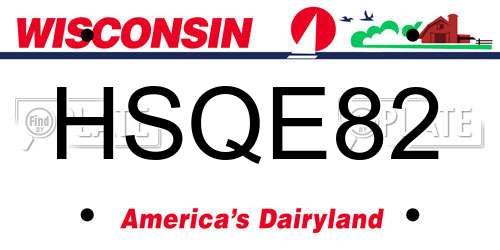 HSQE82 Wisconsin License Plate