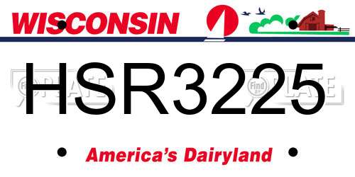 HSR3225 Wisconsin License Plate
