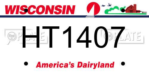 HT1407 Wisconsin License Plate