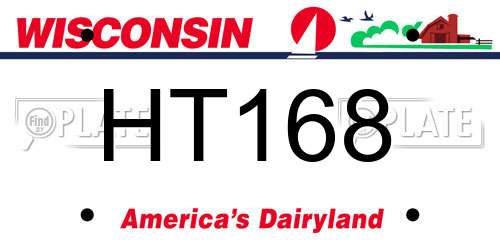 HT168 Wisconsin License Plate