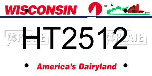 HT2512 Wisconsin License Plate