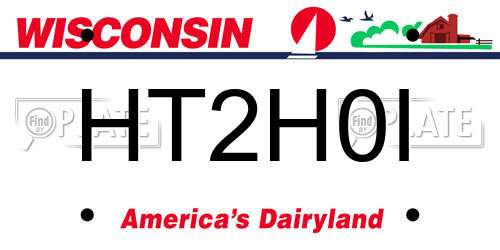 HT2H0I Wisconsin License Plate