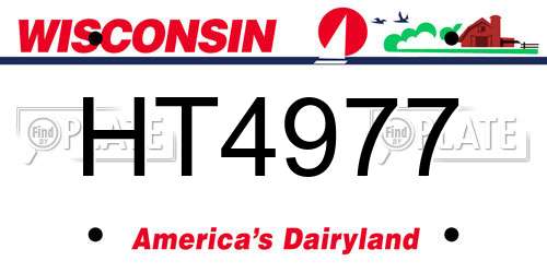 HT4977 Wisconsin License Plate