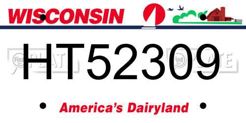 HT52309 Wisconsin License Plate
