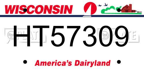 HT57309 Wisconsin License Plate