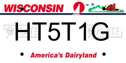 HT5T1G Wisconsin License Plate
